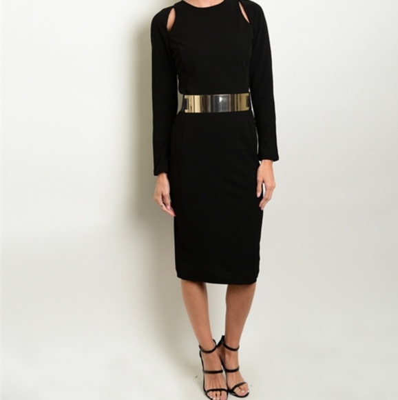 🆕️Black Long Sleeve BOLD GoldTone Attached - Picture 3 of 4